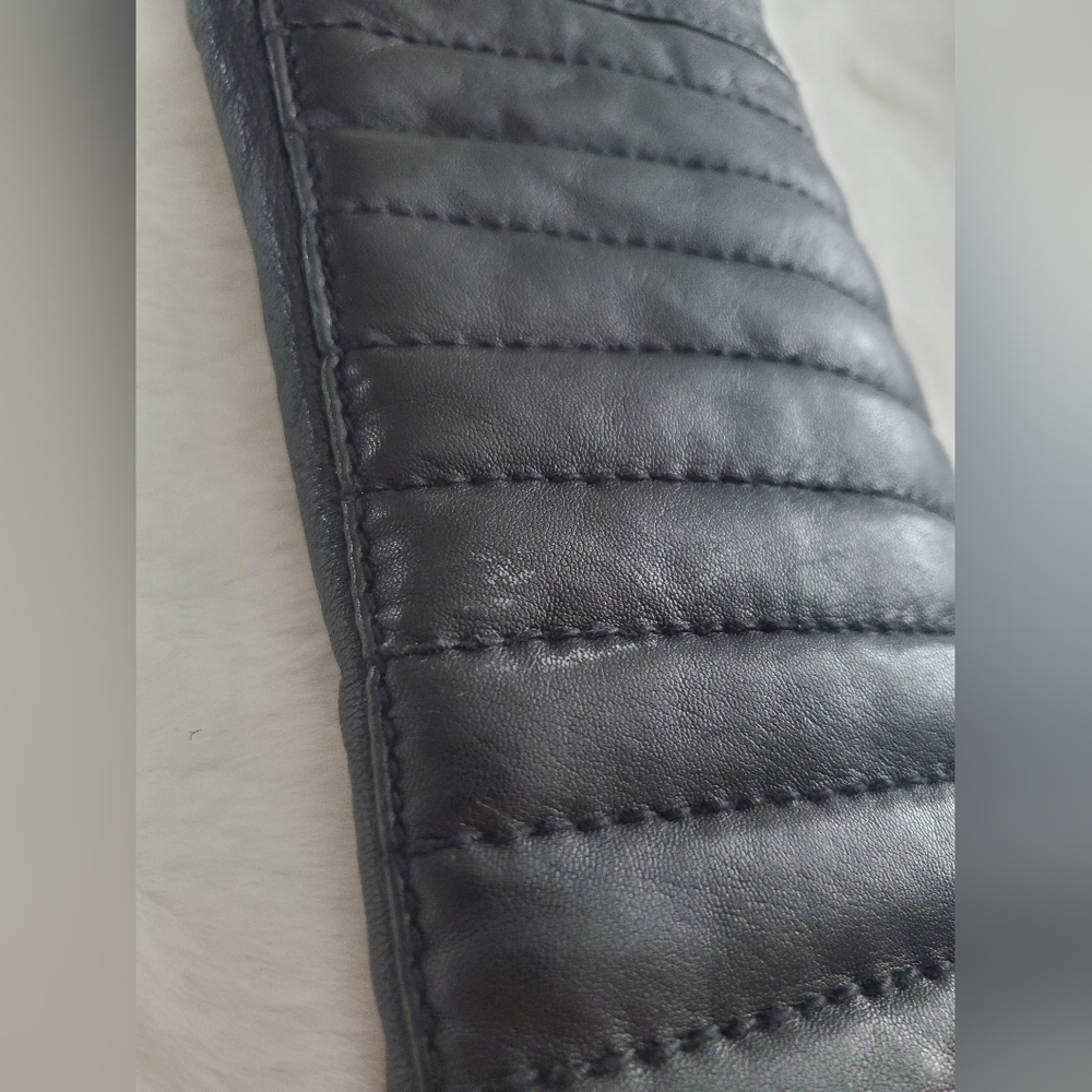 Bershka casull wear Sheep Leather Black Moto Jacket Womens Sz S - Picture 16 of 16
